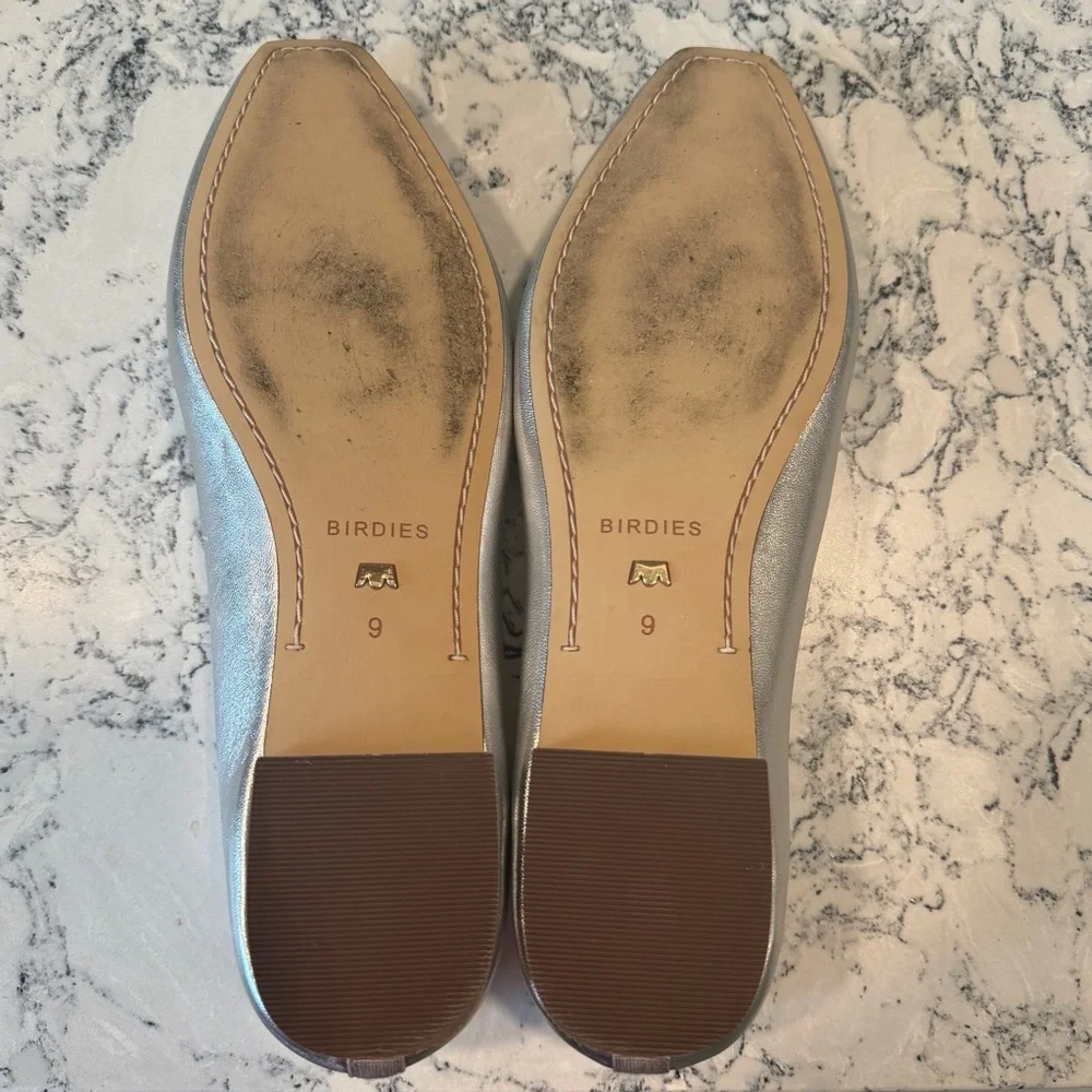 Birdies Silver Women's Flats